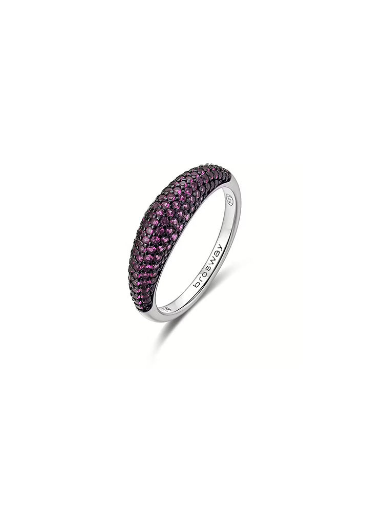 ANELLO DONNA IN ARGENTO CON ZIRCONI ROSSI COLLEZIONE FANCY MISURA 16 BROSWAY