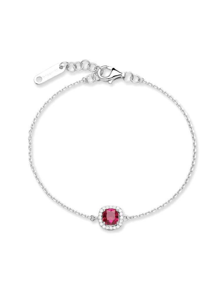 BRACCIALE DONNA IN ARGENTO CON ZIRCONE CENTRALE RUBINO FANCY BROSWAY