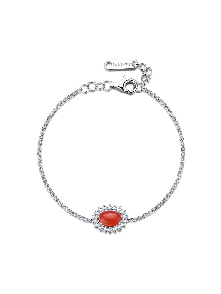 BRACCIALE DONNA IN ARGENTO CON CENTRALE OVALE IN AGATA ROSSA FANCY BROSWAY