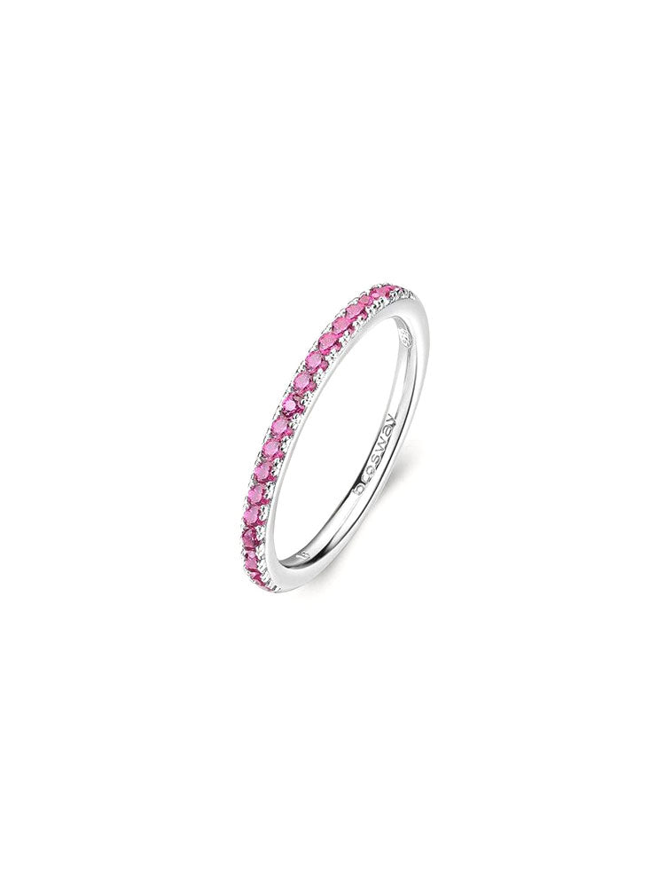 ANELLO DONNA GIRODITO IN ARGENTO CON ZIRCONI FUCSIA MIS 12 FANCY