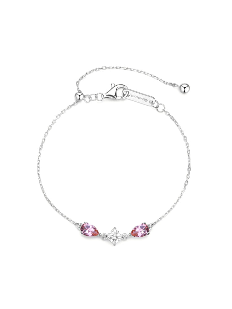 BRACCIALE DONNA IN ARGENTO CON ZIRCONI BIANCHI E ROSA VINTAGE FANCY BROSWAY