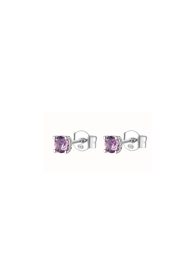 ORECCHINI DONNA PUNTO LUCE IN ARGENTO CON ZIRCONI ROSA VINTAGE FANCY BROSWAY