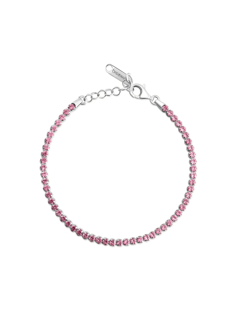 BRACCIALE DONNA TENNIS IN ARGENTO CON ZIRCONI ROSA VINTAGE FANCY BROSWAY