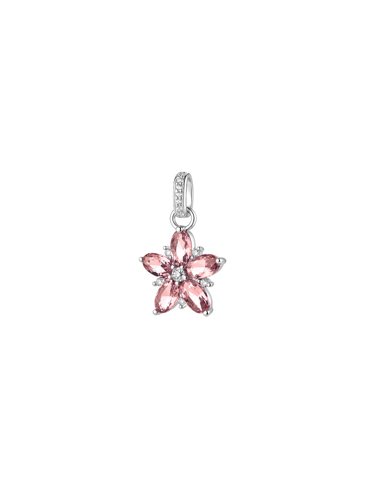 CHARM DONNA A FIORE CON ZIRCONI ROSA VINTAGE BROSWAY