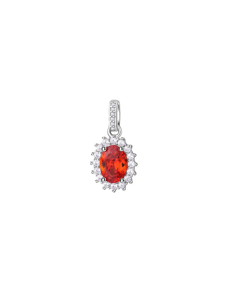 CHARM DONNA FANCY IN ARGENTO CON ZIRCONE ARANCIONE BROSWAY