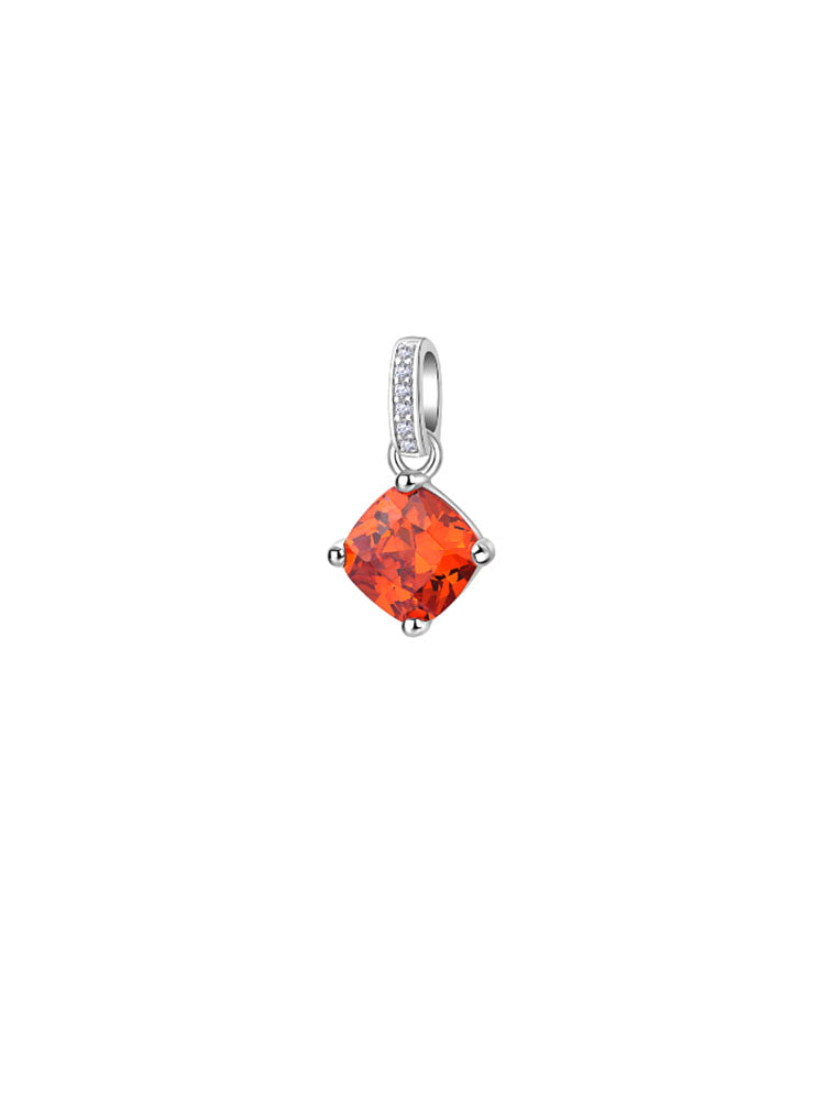 CHARM DONNA FANCY IN ARGENTO CON ZIRCONE ORANGE PENDENTE BROSWAY