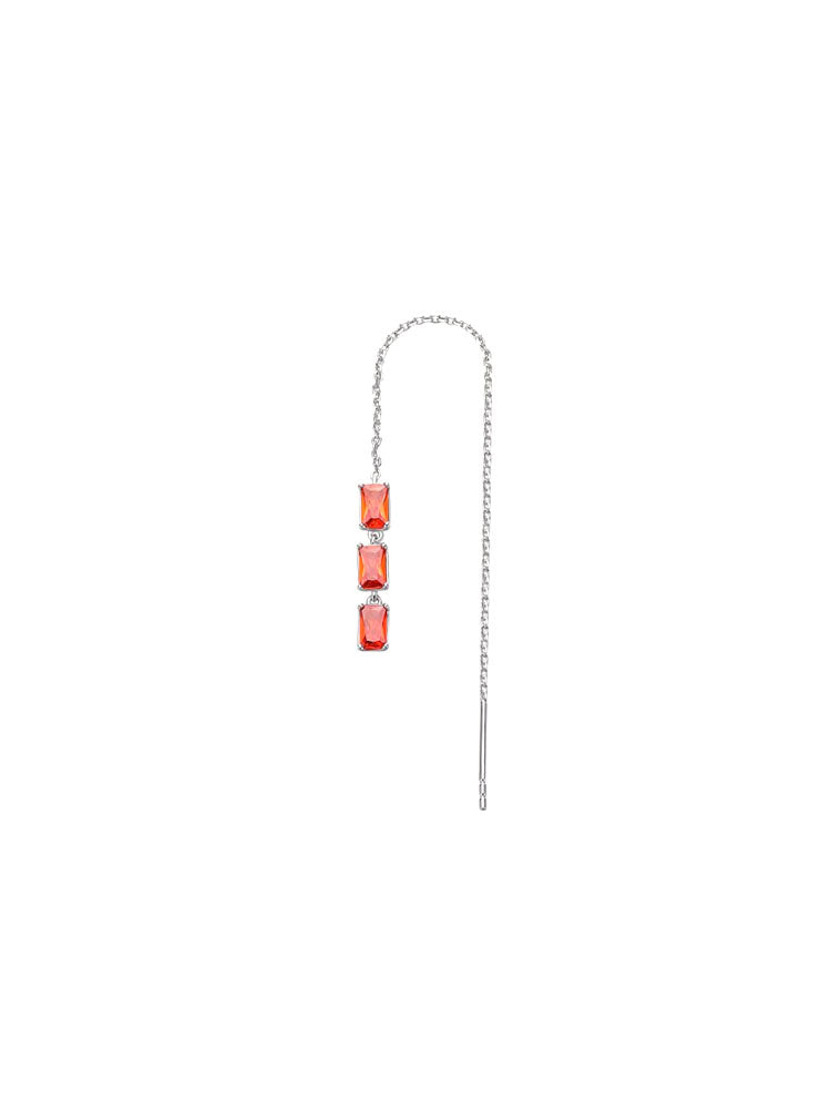 MONO ORECCHINO DONNA PENDENTE FANCY IN ARGENTO CON ZIRCONE ARANCIONE BROSWAY