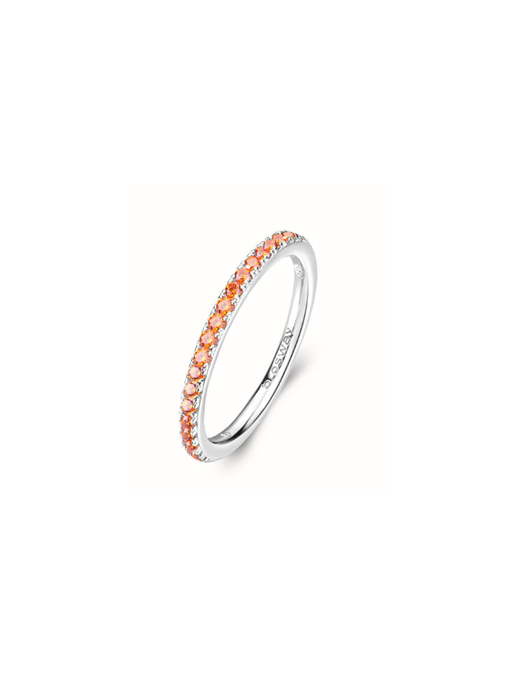 ANELLO DONNA FANCY VERETTA IN ARGENTO CON ZIRCONI ORANGE MIS 12 BROSWAY
