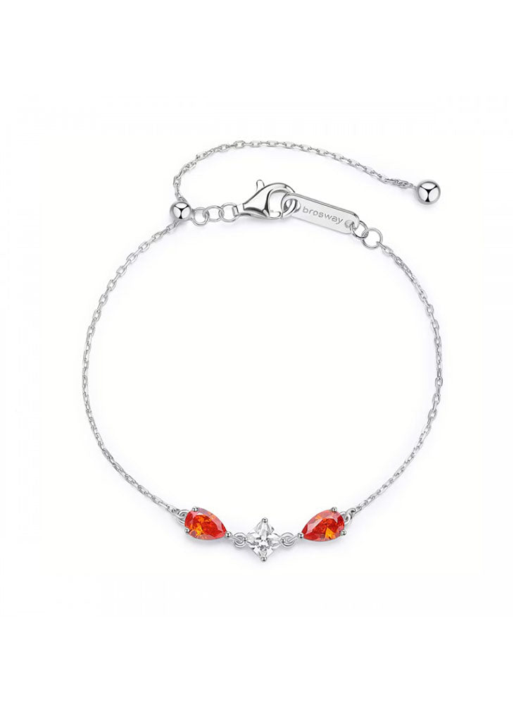 BRACCIALE DONNA IN ARGENTO FANCY CON ZIRCONI ARANCIONI E BIANCHI CENTRALI BROSWAY