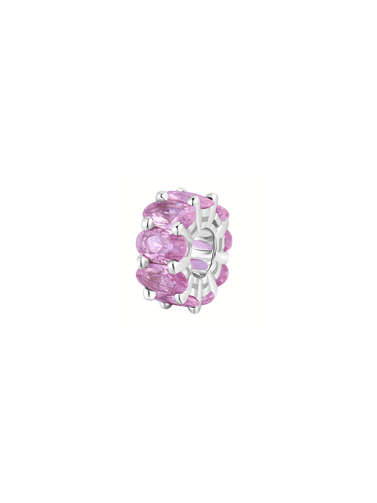 CHARM DONNA IN ARGENTO CON ZIRCONI OVALI ROSA FANCY BROSWAY