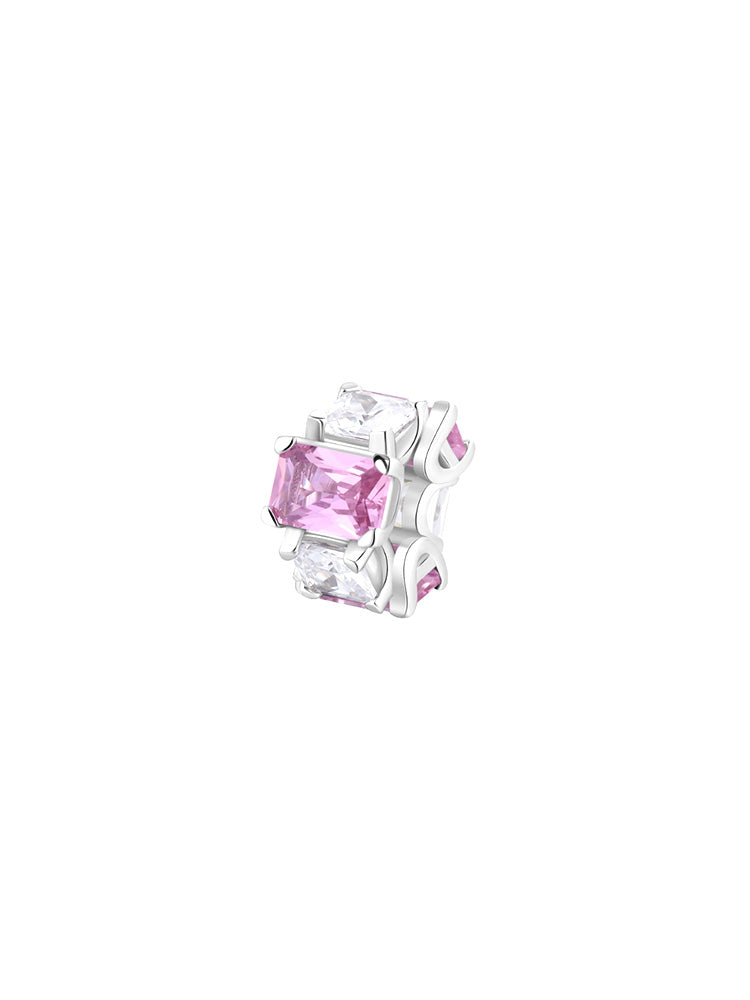 CHARM DONNA IN ARGENTO CON ZIRCONI BAGUETTE BIANCHI E ROSA FANCY BROSWAY