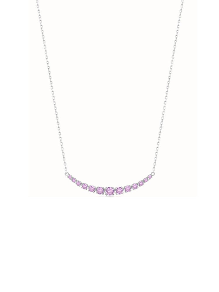 COLLANA DONNA GIROCOLLO IN ARGENTO CON ZIRCONI LILLA FANCY BROSWAY