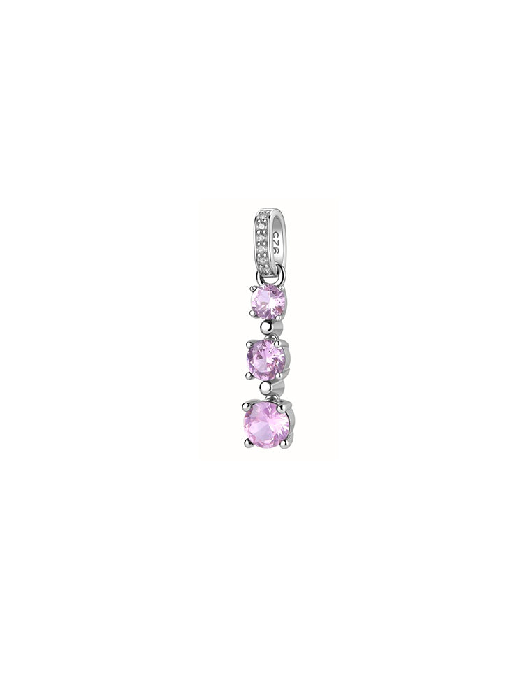 CHARM DONNA TRILOGY PENDENTE IN ARGENTO CON ZIRCONI ROSA FANCY BROSWAY