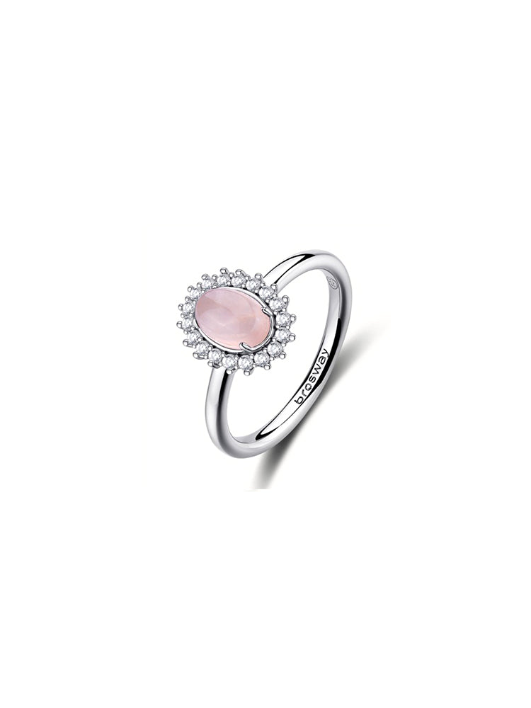 BRACCIALE DONNA IN ARGENTO CON QUARZO ROSA OVALE FANCY BROSWAY