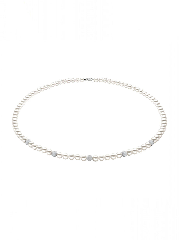 COLLANA DONNA DI PERLE IN ORO BIANCO COMETE GIOIELLI