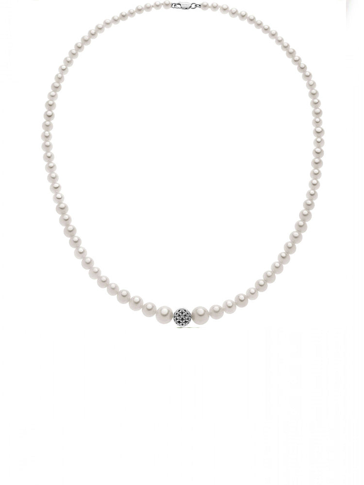 COLLANA DONNA DI PERLE IN ORO BIANCO COMETE GIOIELLI