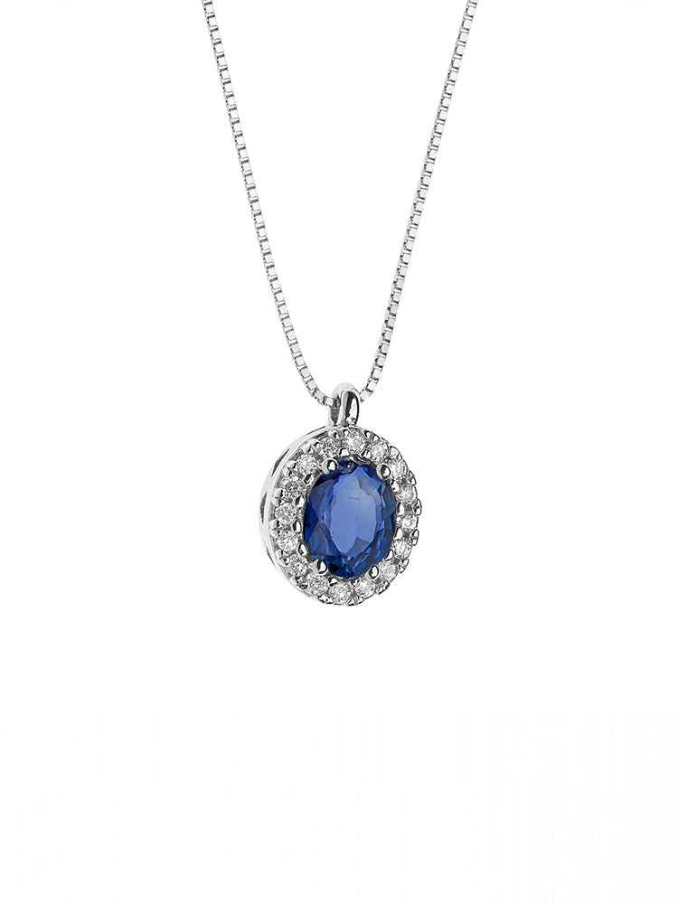 COLLANA DONNA, ORO, DIAMANTI E ZAFFIRO COMETE GIOIELLI
