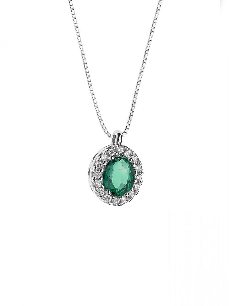 COLLANA DONNA, ORO, DIAMANTI E SMERALDO COMETE GIOIELLI