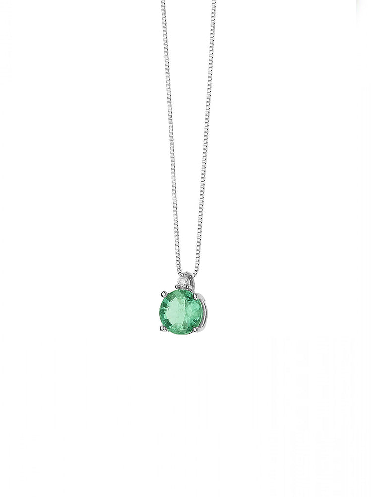 COLLANA DONNA, DIAMANTI E SMERALDO RICRISTALLIZZATO COMETE GIOIELLI