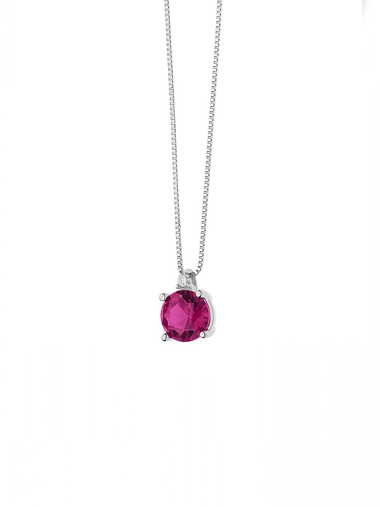 COLLANA DONNA CON DIAMANTE E RUBINO RICRISTALLIZZATO  COMETE GIOIELLI