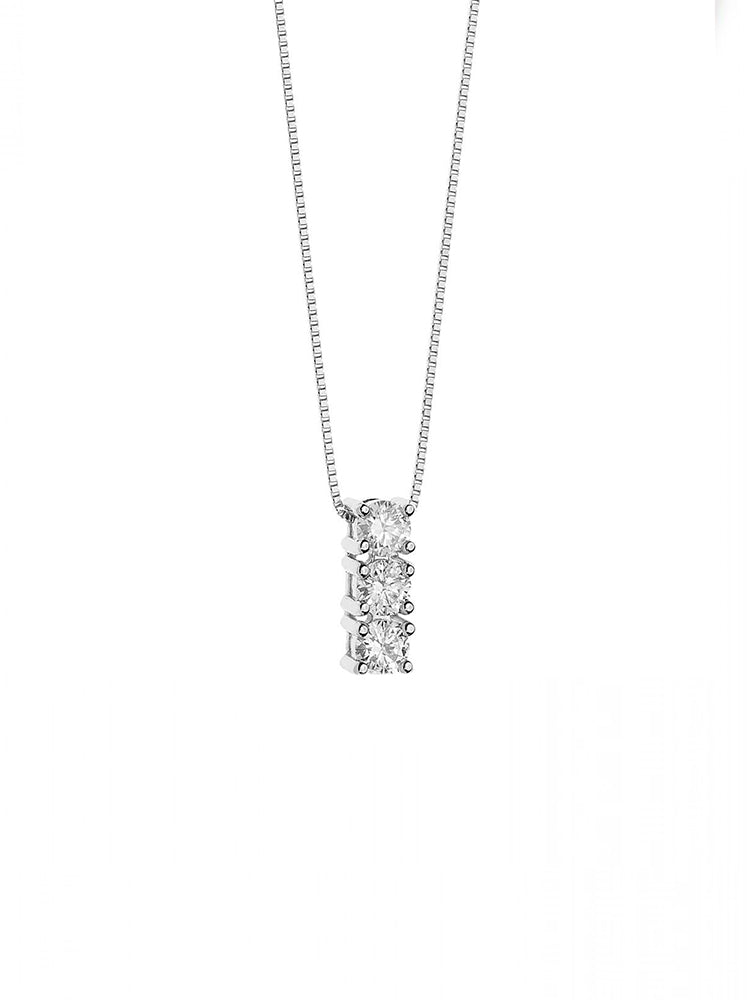 COLLANA DONNA TRILOGY IN ORO BIANCO E DIAMANTI COMETE GIOIELLI