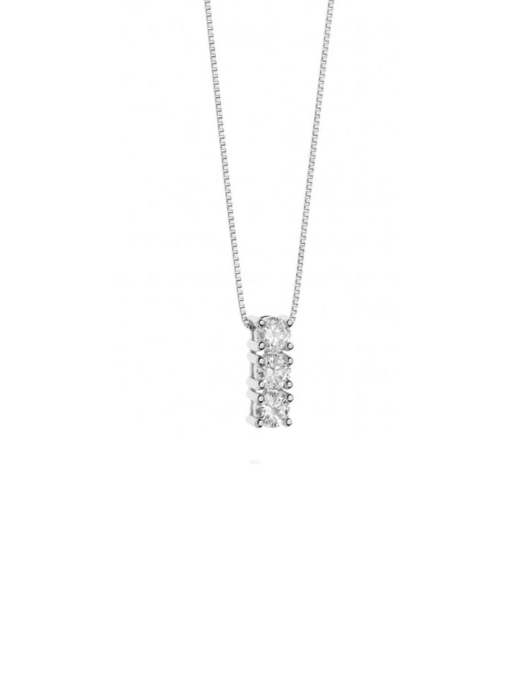 COLLANA DONNA TRILOGY IN ORO BIANCO E DIAMANTI COMETE GIOIELLI
