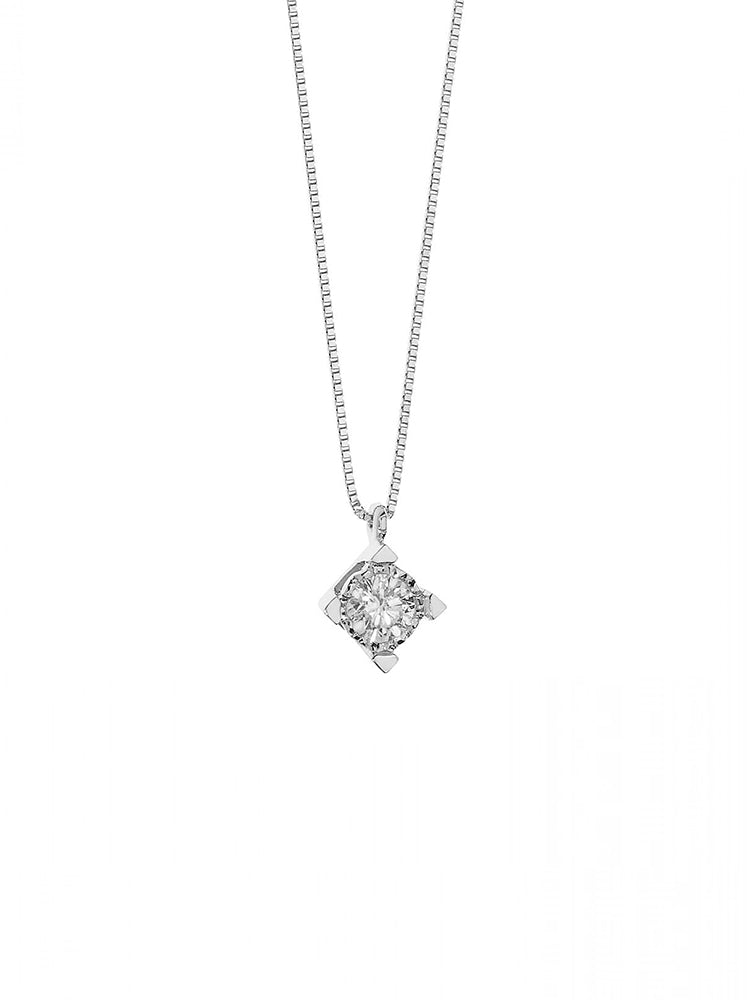 COLLANA DONNA MOMENTI, PUNTO LUCE IN ORO BIANCO E DIAMANTI COMETE GIOIELLI
