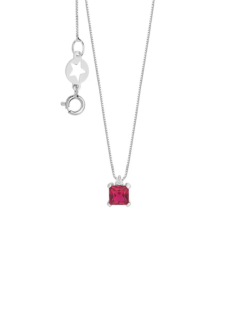 COLLANA DONNA IN ORO CON RUBINO RICRISTALLIZZATO E DIAMANTE COMET GIOIELLI