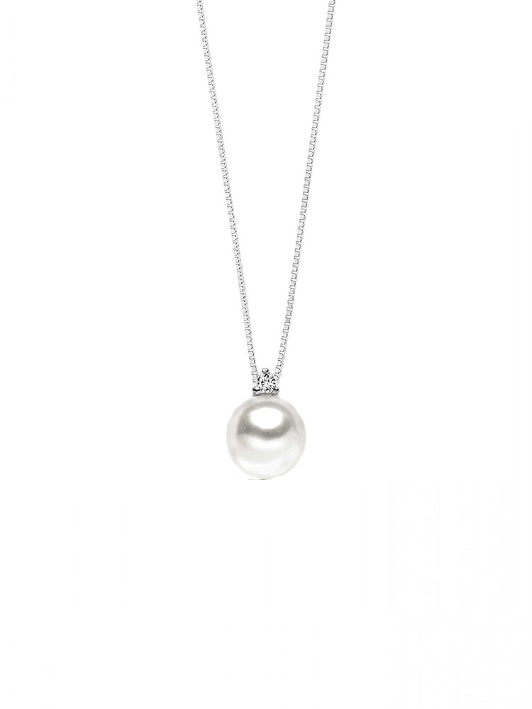 COLLANA DONNA, CON PERLA IN ORO E DIAMANTI COMETE GIOIELLI