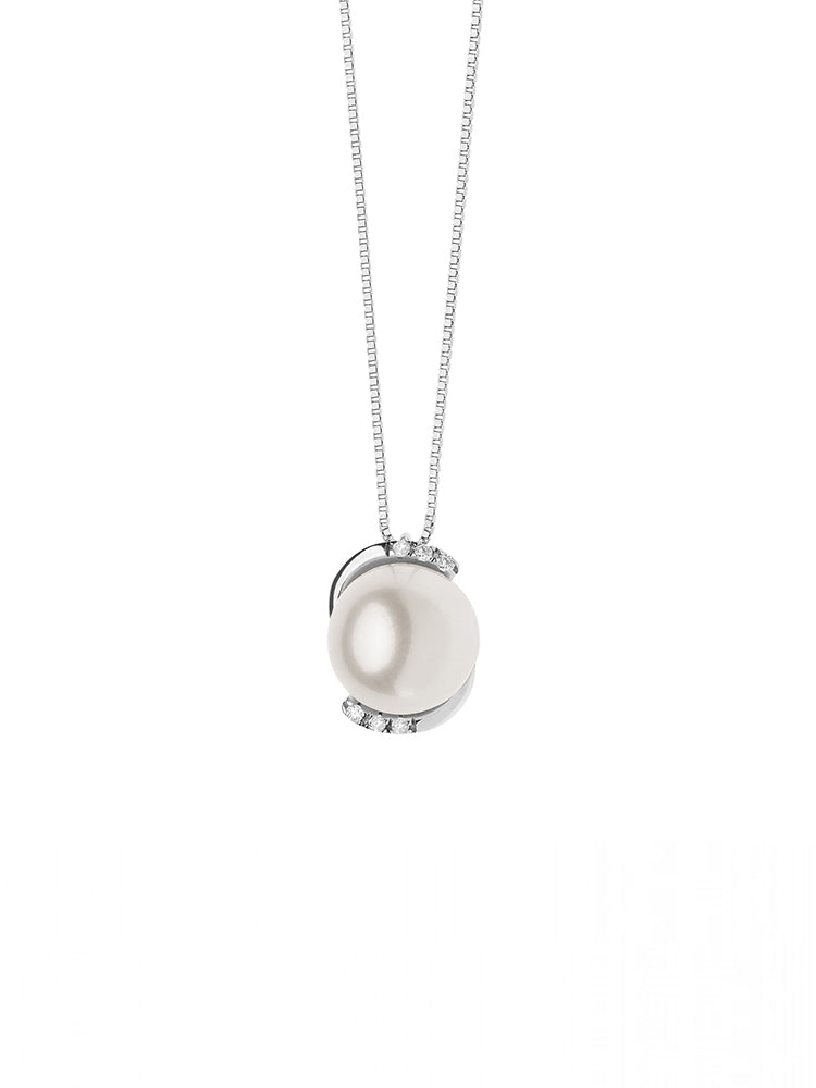 COLLANA DONNA, CON PERLA IN ORO E DIAMANTI COMETE GIOIELLI