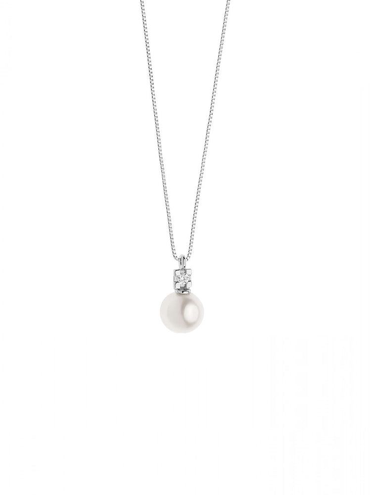 COLLANA DONNA, CON PERLA IN ORO E DIAMANTI COMETE GIOIELLI