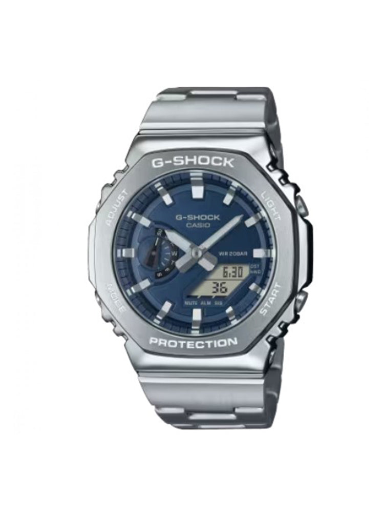 OROLOGIO UOMO ANALOGICO E DIGITALE G-SHOCK IN ACCIAIO CON QUADRANTE BLU CASIO