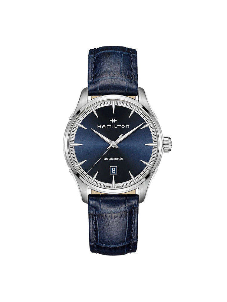 OROLOGIO UOMO AUTO JAZZMASTER IN PELLE BLU HAMILTON