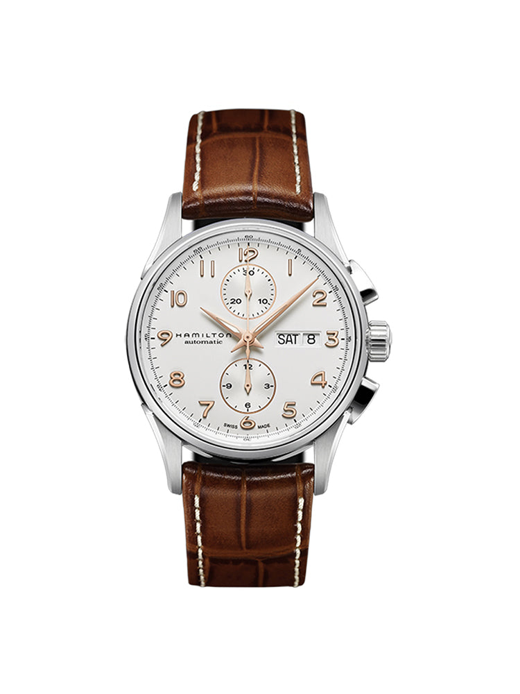 OROLOGIO UOMO MAESTRO AUTO CHRONO JAZZMASTER MARRONE HAMILTON