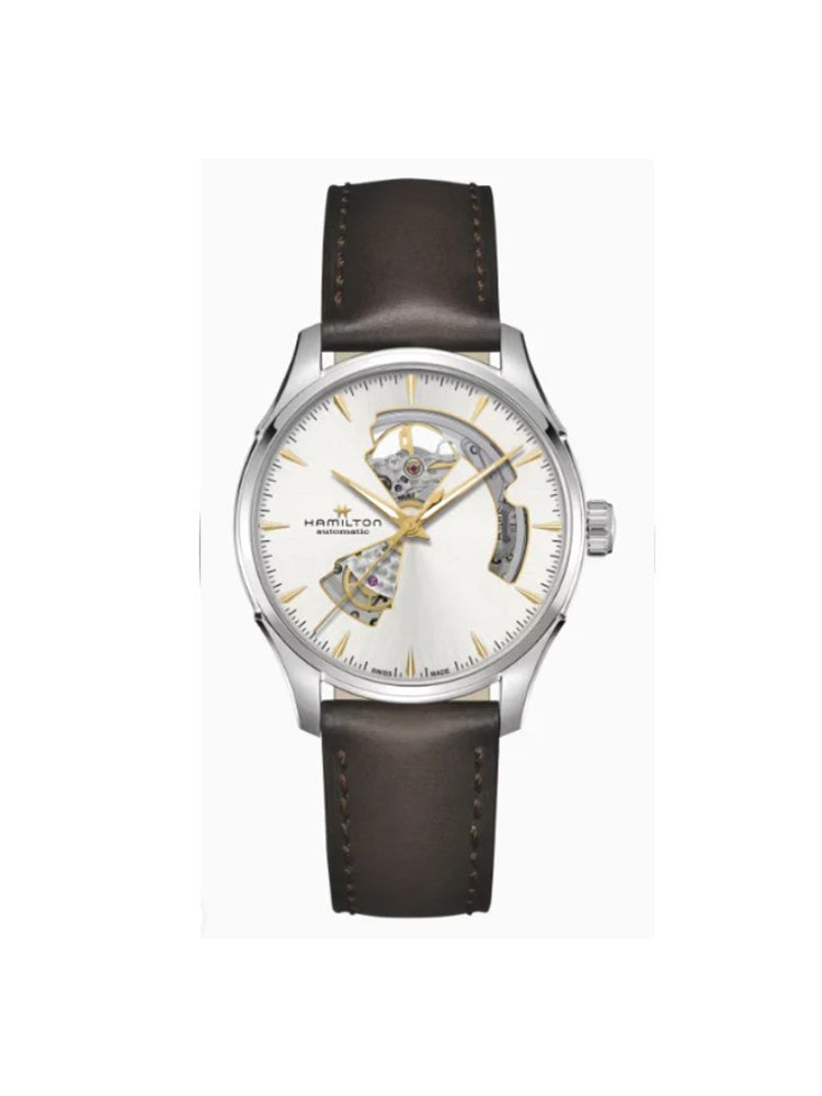 OROLOGIO UOMO JAZZMASTER OPEN HEART AUTOMATICO IN PELLE HAMILTON