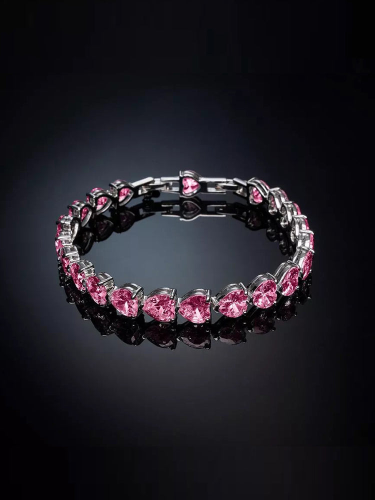 BRACCIALE DONNA INFINITY LOVE, TENNIS IN ACCIAIO PLACCATO RODIO E ZIRCONI ROSA CHIARA FERRAGNI