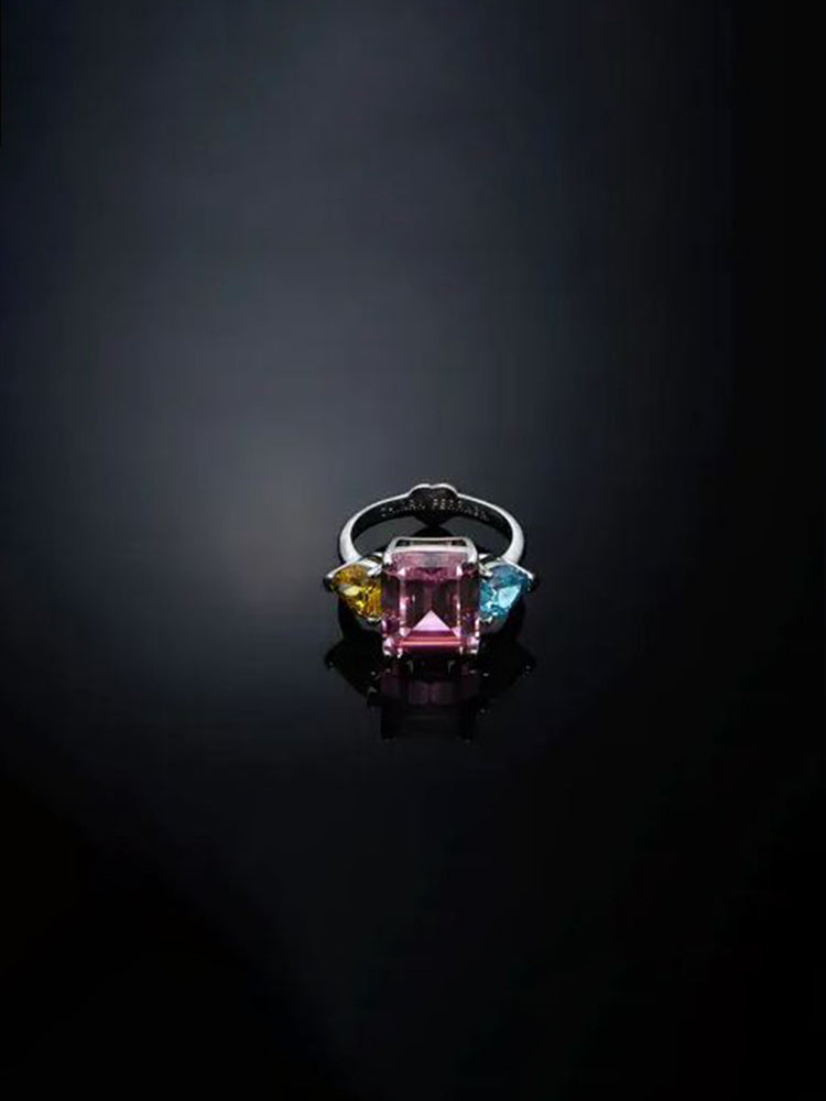 ANELLO DONNA CON 3 PIETRE  PRINCESS RAINBOW MIS 18 CHIARA FERRAGNI