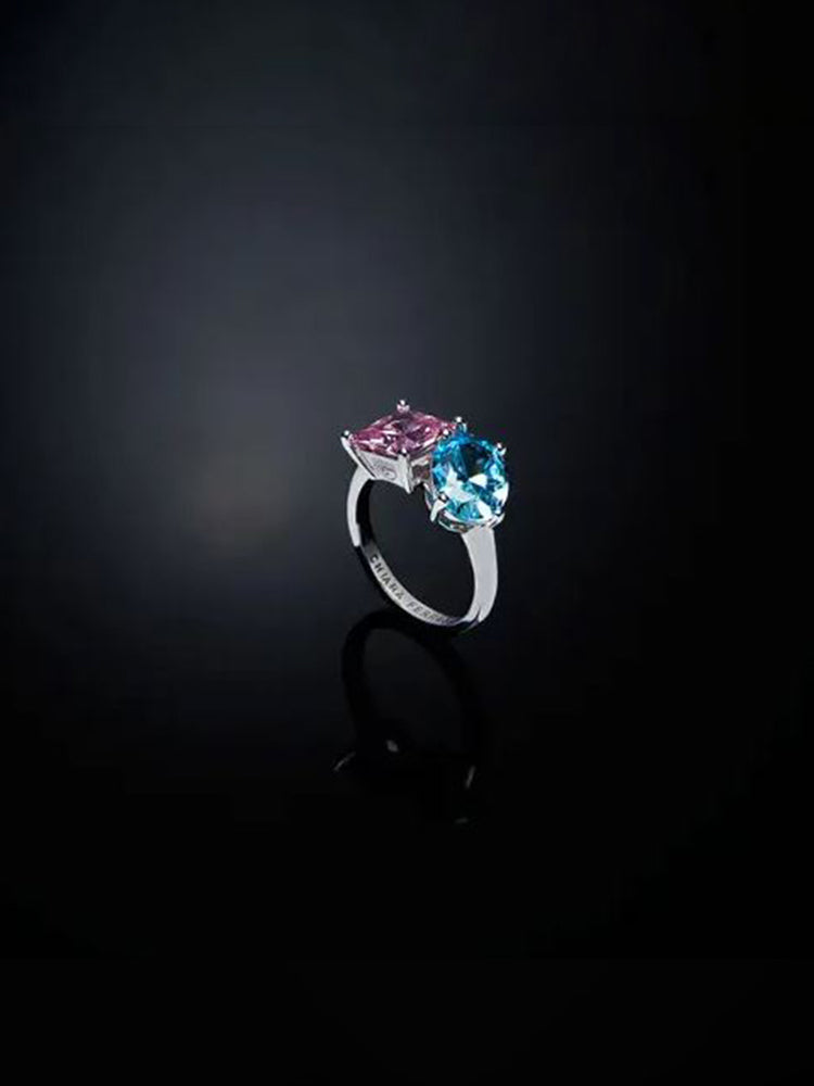 ANELLO DONNA CON 2 PIETRE  PRINCESS RAINBOW MIS 14 CHIARA FERRAGNI