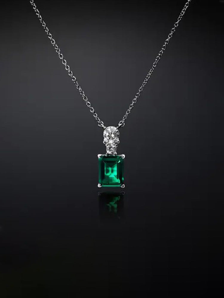 COLLANA DONNA PENDENTE EMERALD IN ACCIAIO CON PIETRA VERDE CHIARA FERRAGNI