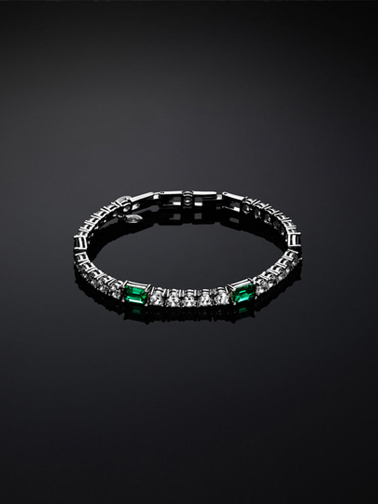 BRACCIALE DONNA TENNIS BRAND EMERALD CON ZIRCONI VERDI E BIANCHI CHIARA FERAGNI