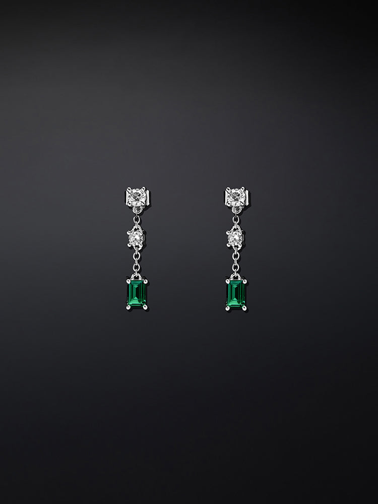 ORECCHINI DONNA EMERALD PENDENTI IN ACCIAIO CON CRISTALLO VERDE CHIARA FERRAGNI
