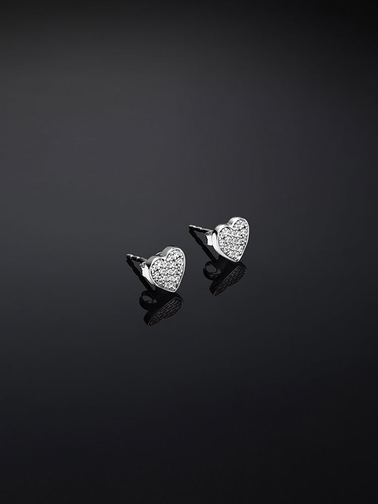ORECCHINI DONNA A CUORE IN ARGENTO CON PAVE' DI CRISTALLI CHIARA FERRAGNI