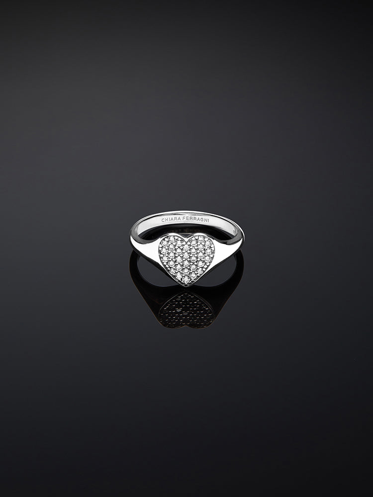 ANELLO DONNA CHEVALIER A CUORE IN ARGENTO CON ZIRCONI MIS 18 CHIARA FERRAGNI