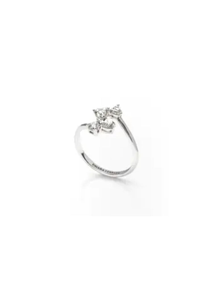 ANELLO DONNA IN ARGENTO A FANTASIA CON ZIRCONI BIANCHI A CUORE MIS 14 CHIARA FERRAGNI
