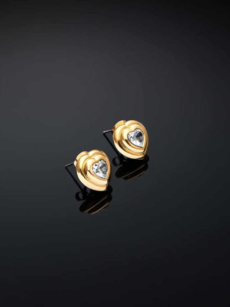ORECCHINI DONNA BOLD STRASS A LOBO CON ZIRCONE A CUORE CHIARA FEERAGNI