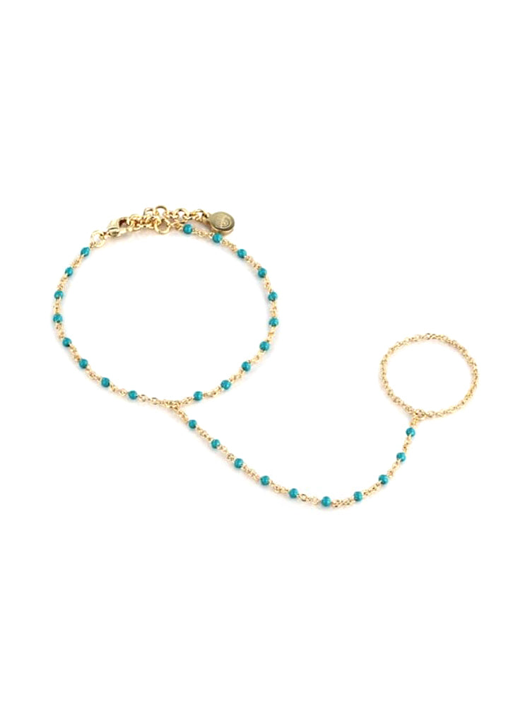 BRACCIALE DONNA BACIAMANO IN ACCIAIO DORATO E TURCHESE CHIARA FERRAGNI
