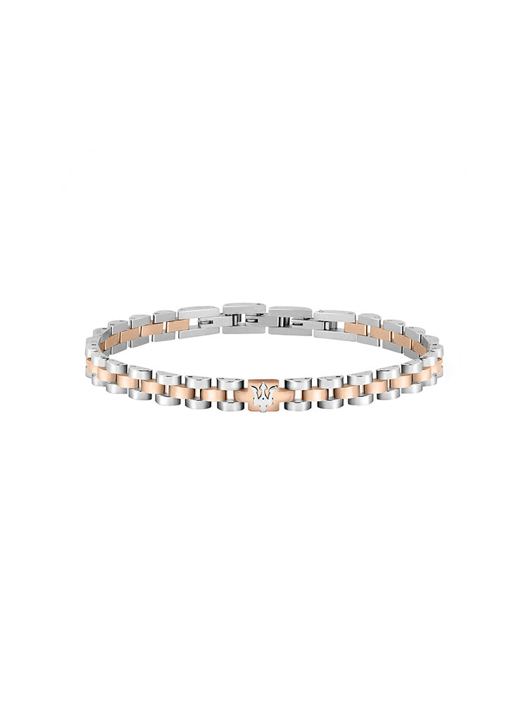 BRACCIALE UOMO, IN ACCIAIO MISURA 20,1 CM, BICOLORE MASERATI
