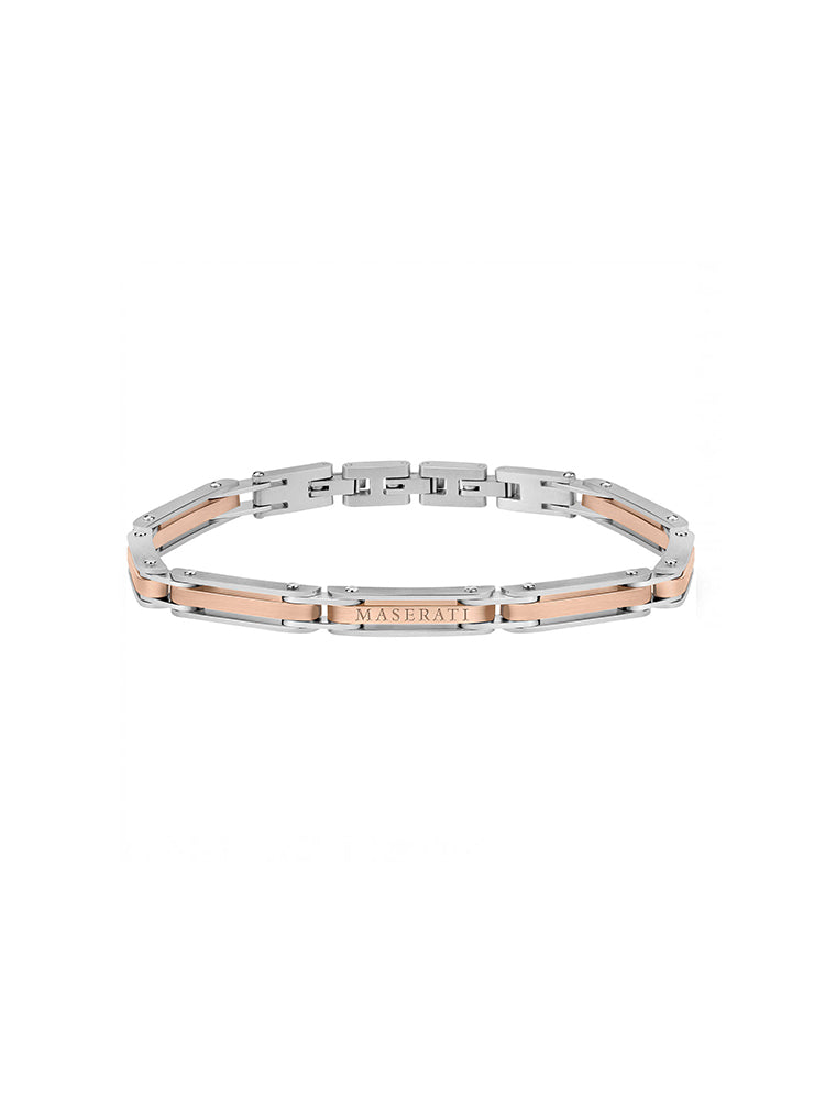 BRACCIALE UOMO, IN ACCIAIO MISURA 22 CM, BICOLORE MASERATI