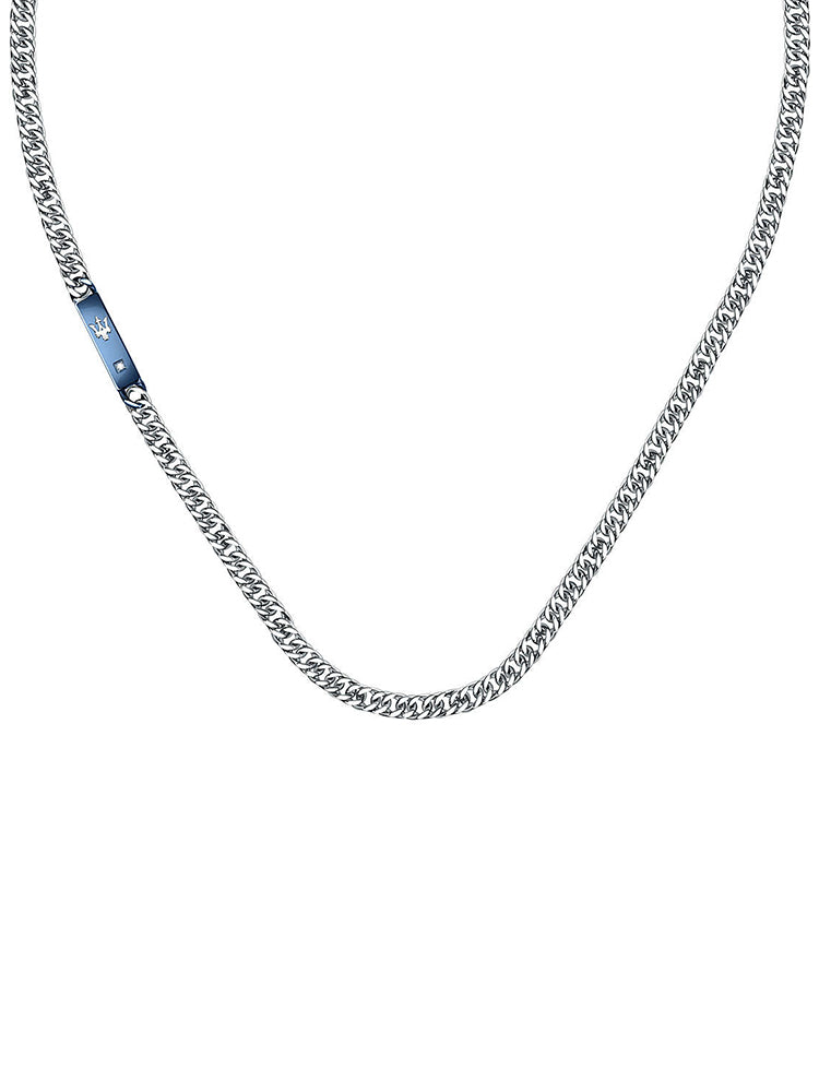 COLLANA UOMO IN ACCIAIO E PVD BLU MASERATI