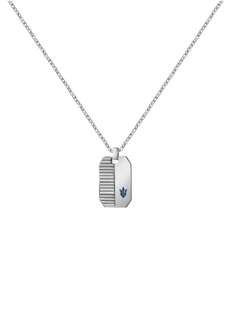 COLLANA UOMO IN ACCIAIO CON PIASTRINA PENDENTE MASERATI